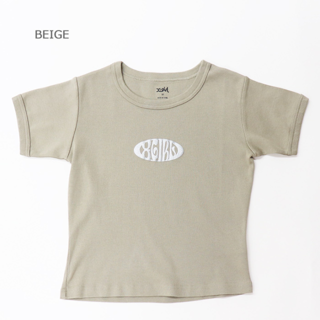X-girl エックスガール レディース METAL OVAL LOGO S/S BABY TEE 半袖Tシャツ 105252011027
