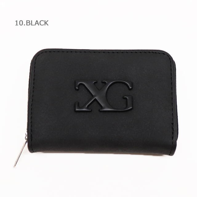 キズ　サイン入りカード付き黒アパレル X-girl エックスガール LOGO MARK FAUX LEATHER COIN AND CARD