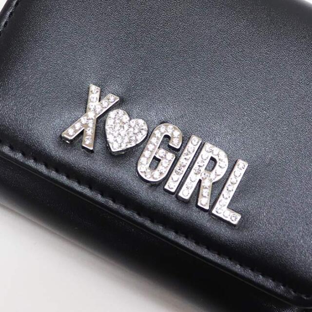X-girl エックスガール RHINESTONE LABEL MINI WALLET 三つ折りウォレット 105252054013
