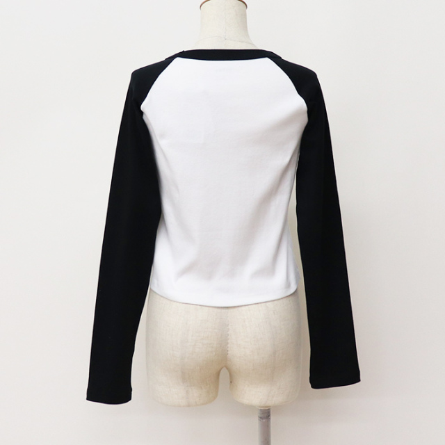 クラリメイト X-girl エックスガール BI COLOR RHINESTONE LOGO RAGLAN L/S