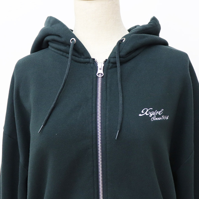 X-girl エックスガール レディース FACE BOX PATCH ZIP UP SWEAT HOODIE ジップパーカー05253012005
