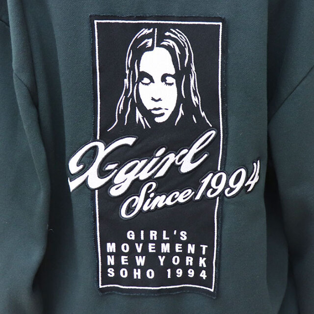 X-girl エックスガール レディース FACE BOX PATCH ZIP UP SWEAT HOODIE ジップパーカー05253012005