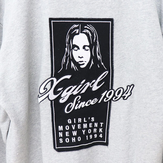 X-girl エックスガール レディース FACE BOX PATCH ZIP UP SWEAT HOODIE ジップパーカー05253012005