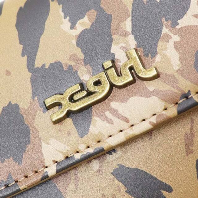 X-girl エックスガール MILLS LOGO FAUX LEATHER MINI WALLET 三つ折り