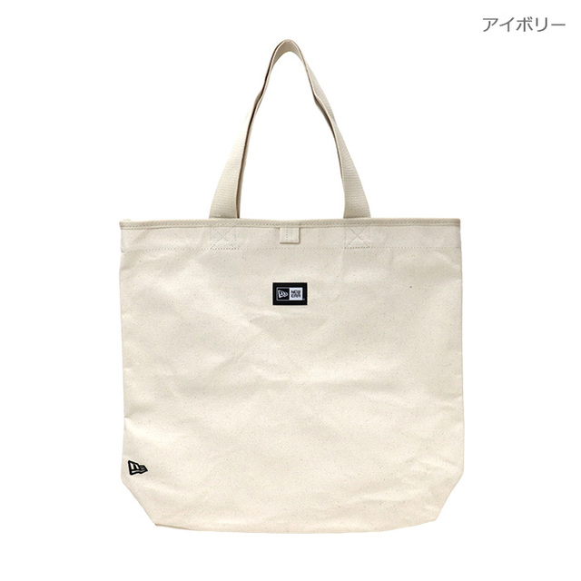 NEW ERA&reg; ニューエラ バッグ Canvas Tote Woven Patch キャンバストート 14L ボックスロゴ アイボリー 14521351 ブラック 14521352