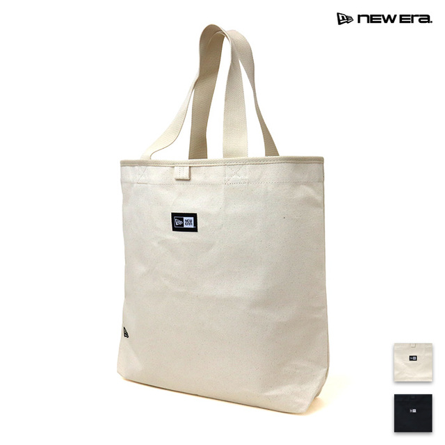 NEW ERA&reg; ニューエラ バッグ Canvas Tote Woven Patch キャンバストート 14L ボックスロゴ アイボリー 14521351 ブラック 14521352