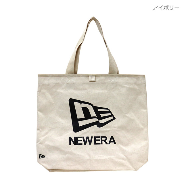 NEW ERA&reg; ニューエラ バッグ Canvas Tote F and W キャンバストート 14L フラッグロゴ アイボリー 14521353 ブラック 14521354/1452 1353.アイボリー