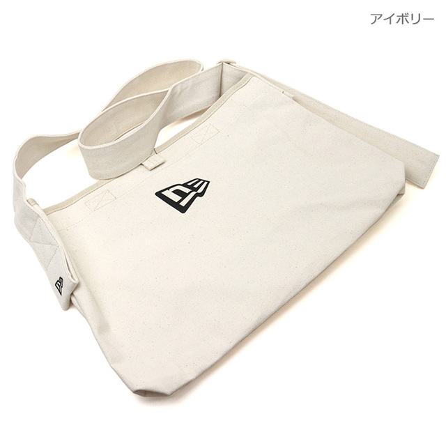 NEW ERA&reg; ニューエラ バッグ Canvas Shoulder Bag キャンバスショルダーバッグ 8L フラッグロゴ アイボリー 14521355 ブラック 14521356