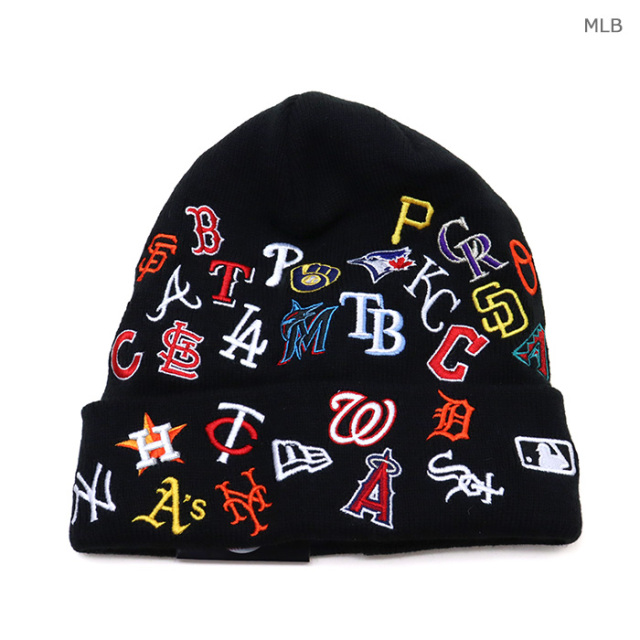 ニューエラ キャップベーシック カフニット チームロゴ オールオーバー