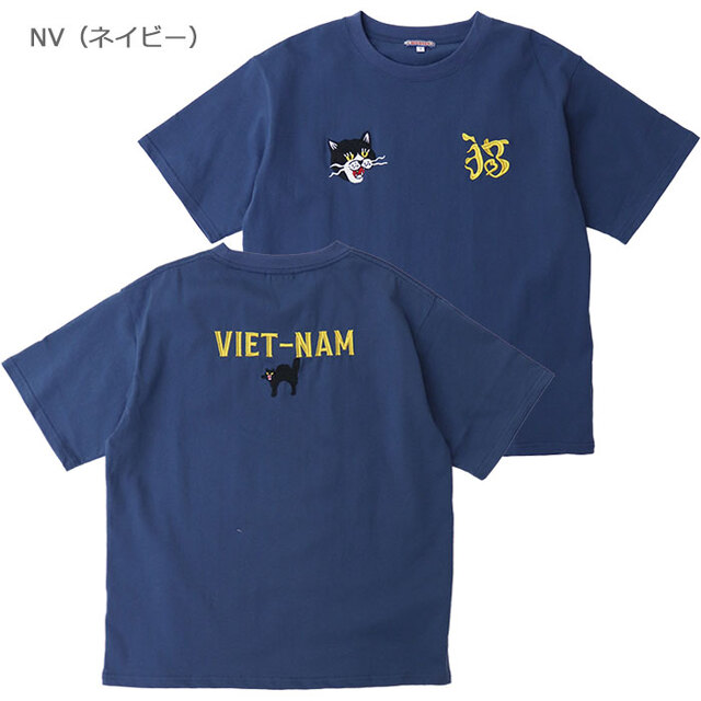 HOUSTON woman ヒューストン ウーマン EMBROIDERY TEE (VIETNAM)  刺繍半袖TEE 2048W