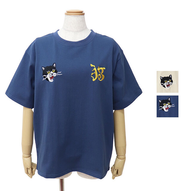 HOUSTON woman ヒューストン ウーマン EMBROIDERY TEE (VIETNAM)  刺繍半袖TEE 2048W