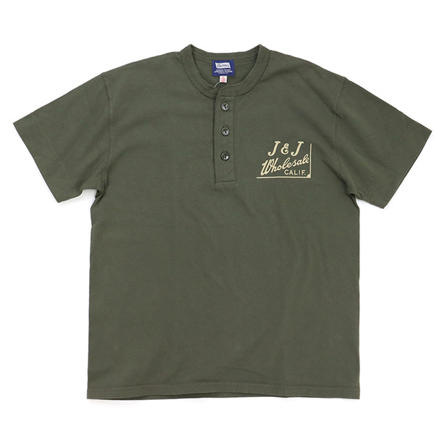 Pherrow's フェローズ プリント ヘンリーネックTシャツ 26S-PHNT1