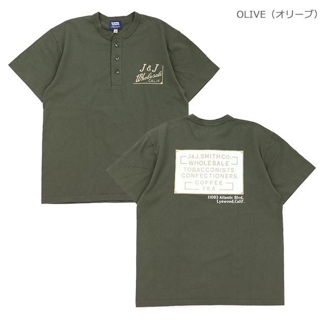 Pherrow's フェローズ プリント ヘンリーネックTシャツ J&J Wholesale 26S-PHNT1