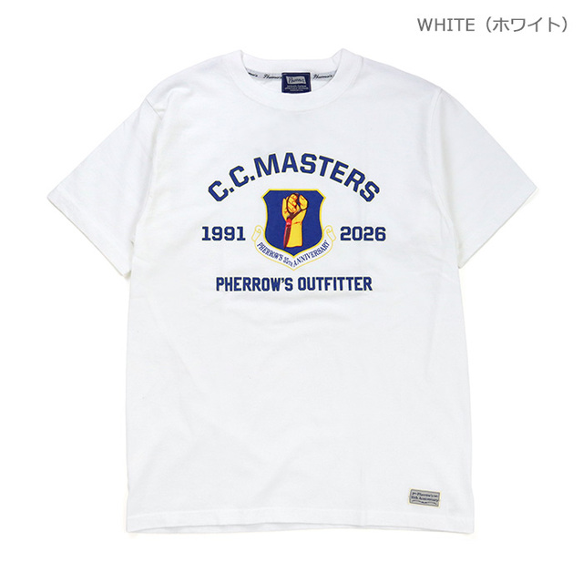 Pherrow's フェローズ プリントTシャツ C.C.MASTERS 26S-PT-L-2A/WHITE