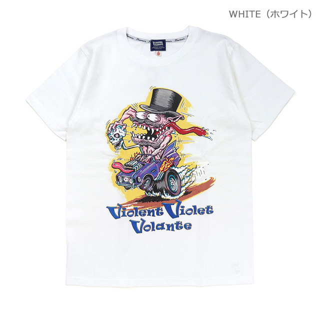 Pherrow's フェローズ プリントTシャツ Violent Violet Volante 26S-PT8