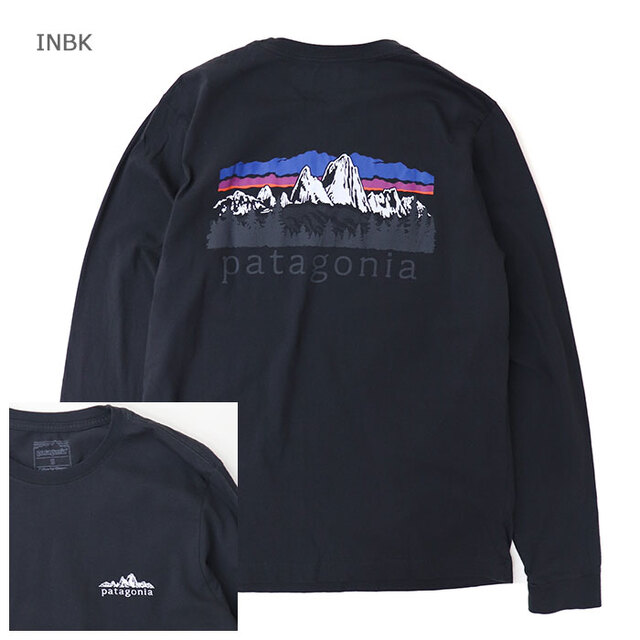 patagonia パタゴニア 長袖Ｔシャツ メンズ・ロングスリーブ・フィッツロイ・フットヒルズ・Tシャツ 37893/INBK.インクブラック