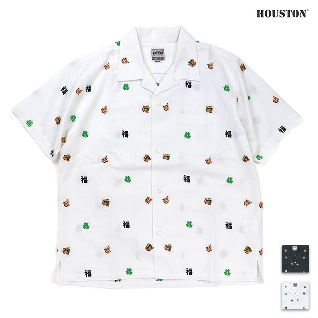 HOUSTON ヒューストン シャツ OXFORD EMBROIDERY SS SHIRT(VIETNAM) オックスフォード 刺繍 半袖シャツ（ベトナム） 41344