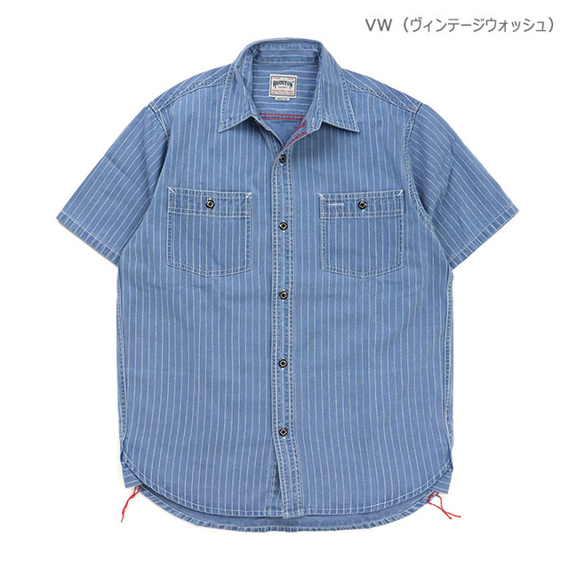 HOUSTON ヒューストン シャツ WABASH SS WORK SHIRT ウォバッシュ 半袖ワークシャツ 41349