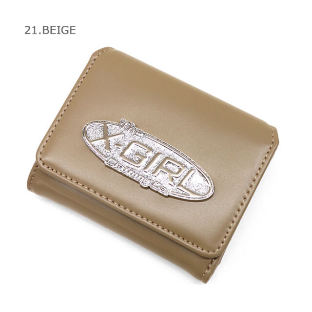X-girl エックスガール SILVER GLITTER OVAL LOGO BUCKLE MINI WALLET