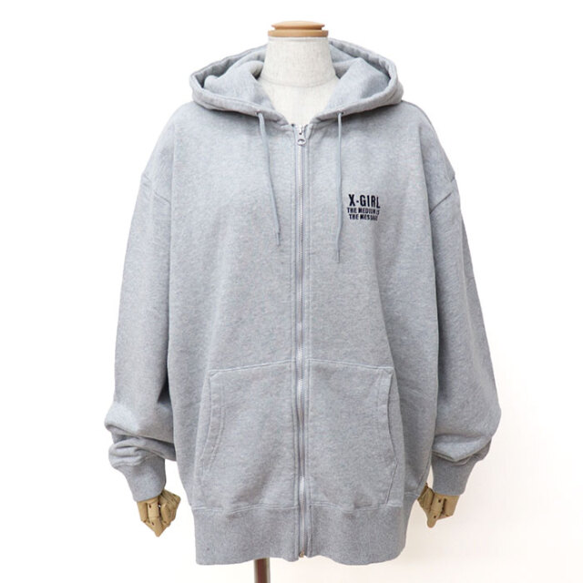 X-girl エックスガール レディース CIRCLE MESSAGE AND FACE ZIP UP