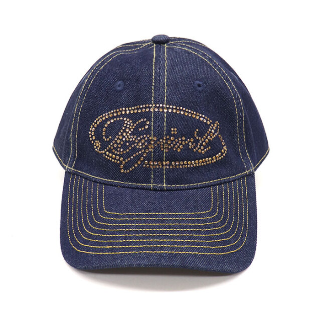 X-girl エックスガール レディース RHINESTONE OVAL LOGO 6PANEL DENIM