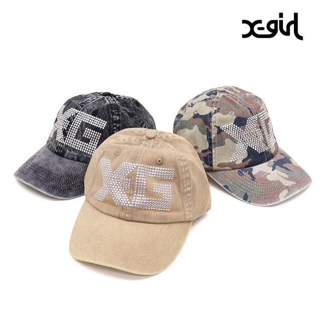 X-girl エックスガール レディース LOGO MARK STUDDED 6PANEL CAP