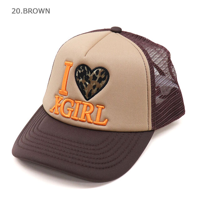 X-girl エックスガール レディース I LOVE X-GIRL TRUCKER CAP メッシュキャップ 105262051010