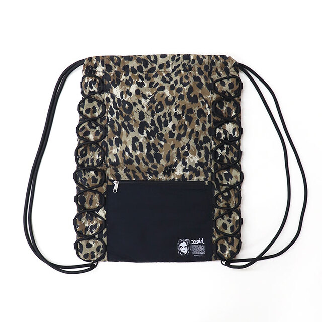 XGIRL ナップサック リュック レオパード X-girl エックスガール FACE LABEL KNAPSACK ナップサック 105262053001