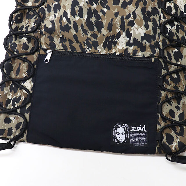 X-girl エックスガール FACE LABEL KNAPSACK ナップサック 105262053001