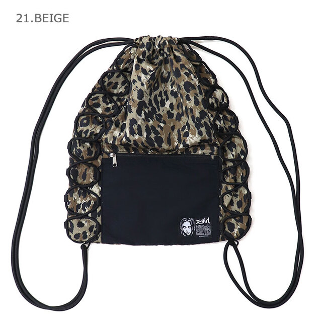 X-girl エックスガール FACE LABEL KNAPSACK ナップサック 105262053001