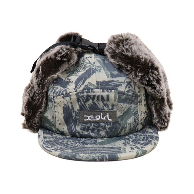 X-girl エックスガール レディース BOX LOGO EMBROIDERED DOG EAR JET