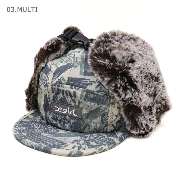 X-girl エックスガール レディース BOX LOGO EMBROIDERED DOG EAR JET CAP ドッグイヤージェットキャップ 105263051001/03.MULTI