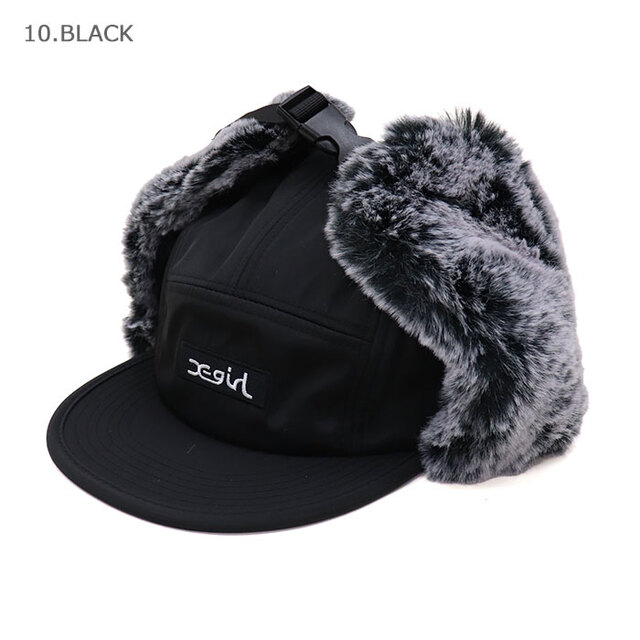 X-girl エックスガール レディース BOX LOGO EMBROIDERED DOG EAR JET CAP ドッグイヤージェットキャップ 105263051001/10.BLACK