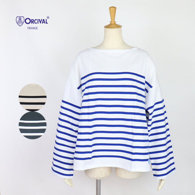 Orcival オーシバル レディース ラッセルフレンチセーラードロップショルダーtシャツ 6819