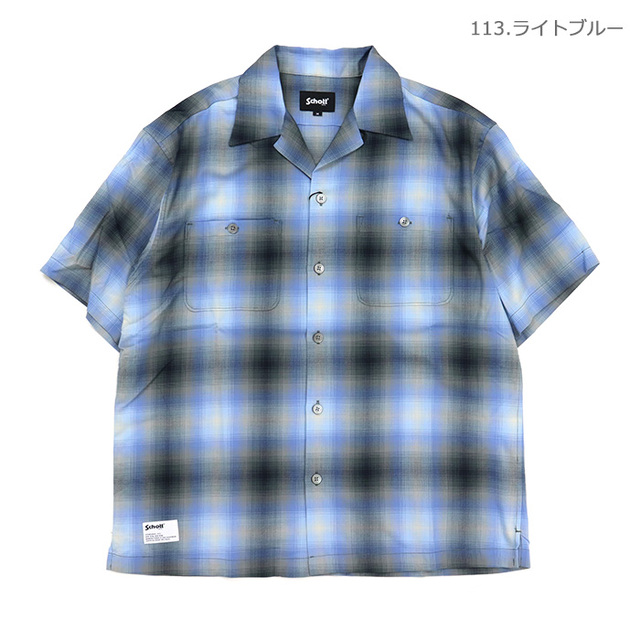 Schott ショット シャツ OMBRE SS SHIRT オンブレ 半袖シャツ 782-6123010