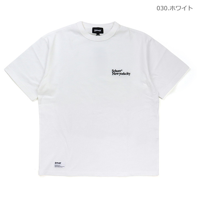 Schott ショット Tシャツ Schott NEW YORK CITY EMB. T-SHIRT ショット ニューヨークシティ 刺繍 Tシャツ 782-6134004
