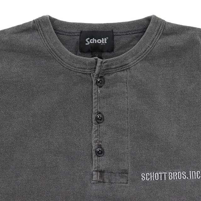 Schott ショット 刺繍 ヘンリーネック Tシャツ 782-6134005