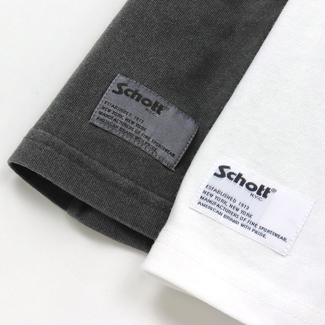 Schott ショット 刺繍 ヘンリーネック Tシャツ 782-6134005