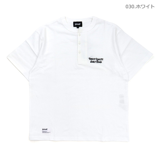 Schott ショット Tシャツ FINEST QUALITY BUILT TOUGH EMB. HENLEY T-SHIRT 刺繍 ヘンリー Tシャツ 782-6134021