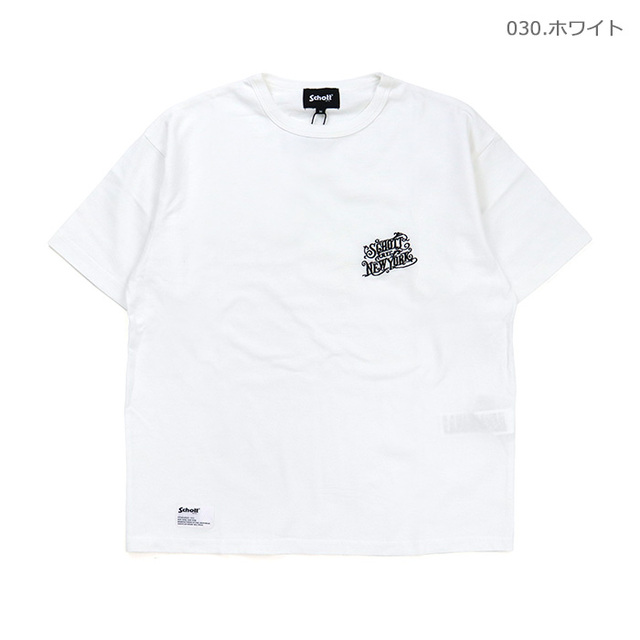 Schott ショット Tシャツ ARABESQU EMB. COMPACT T-SHIRT アラベスク 刺繍 コンパクトTシャツ 782-6134023