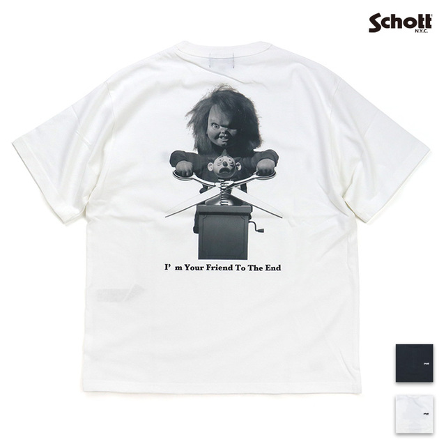 Schott ショット Tシャツ CHUCKY MONOCHROME T-SHIRT チャッキー モノクローム Tシャツ 782-6134030