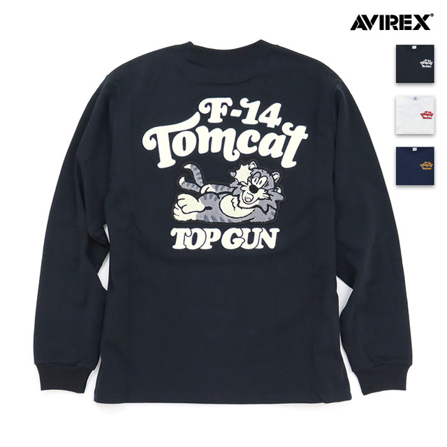 AVIREX アヴィレックス Tシャツ SAGARA TOM CAT LS T-SHIRT サガラ刺繍 トムキャット 長袖Tシャツ 783-3930016