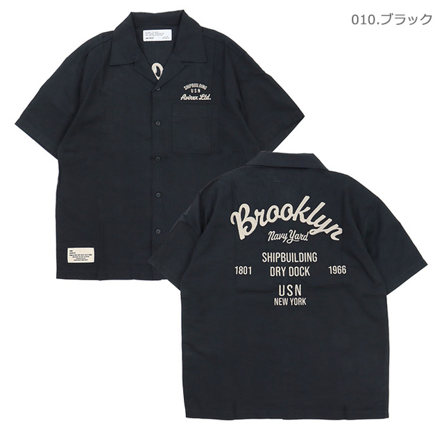 AVIREX アヴィレックス シャツ LINEN-COTTON SS SHIRT Brooklyn リネンコットン半袖シャツ ブルックリン 783-6123005