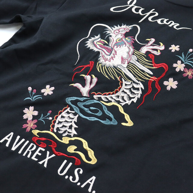 AVIREX アヴィレックス スーベニア長袖Tシャツ ドラゴン&チェリー