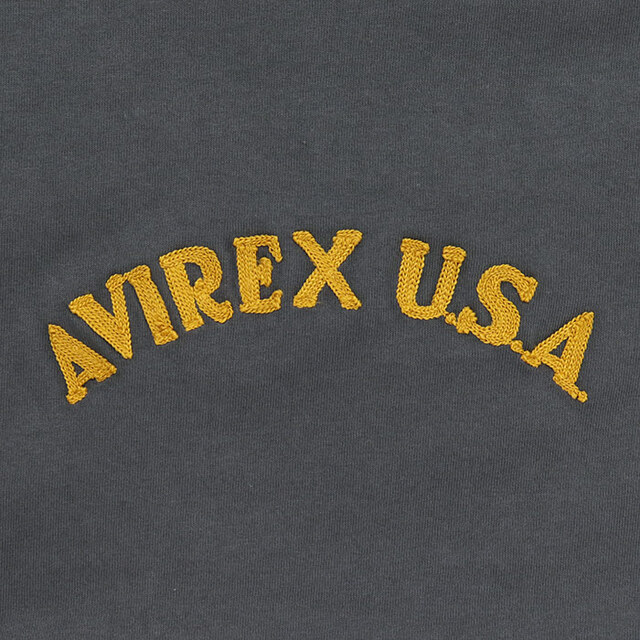 AVIREX アヴィレックス チェーンステッチ刺繍 半袖Tシャツ 783-6134004