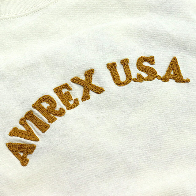 AVIREX アヴィレックス チェーンステッチ刺繍 半袖Tシャツ 783-6134004