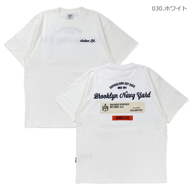 AVIREX アヴィレックス Tシャツ PATCHED SS T-SHIRT Brooklyn パッチド 半袖Tシャツ ブルックリン 783-6134006