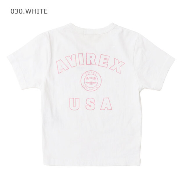 AVIREX アヴィレックス Tシャツ レディース VARSITY LOGO MINI T-SHIRT バーシティーロゴ ミニT-シャツ 783-6135602