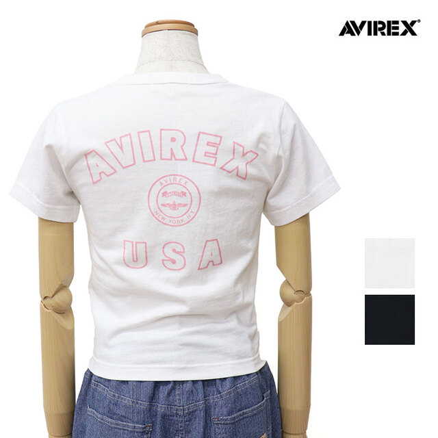 AVIREX アヴィレックス Tシャツ レディース VARSITY LOGO MINI T-SHIRT バーシティーロゴ ミニT-シャツ 783-6135602