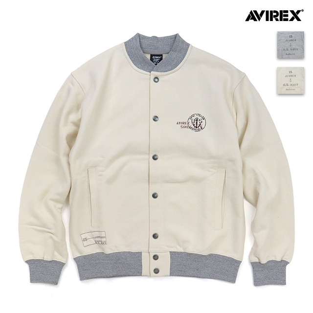 AVIREX アヴィレックス スウェット U.S. NAVY SNAP CARDIGAN US.ネイビー スナップカーディガン 783-6230029